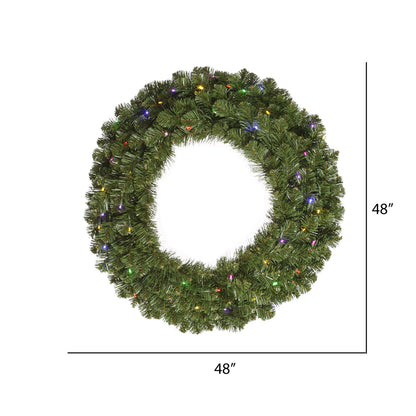 Vickerman 48" Grand Teton Artificial Christmas Wreath Multi-Colored Wide Angle LED Lights
