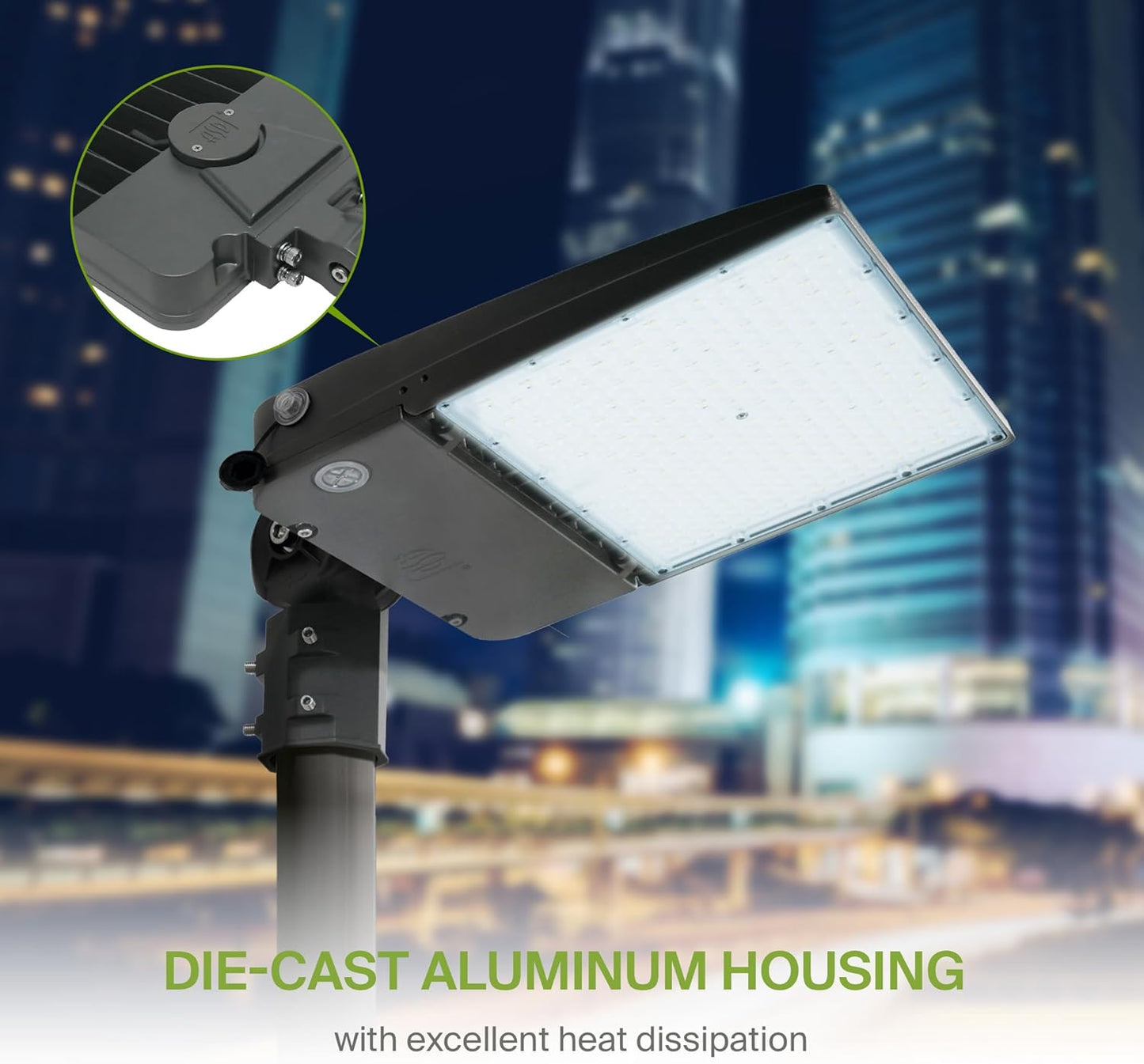 ASD Lighting LED Area Light 200W 120-277V 0-10V Dimmable 150Lm/W 5000K with Photocell Bronze UL DLC Premium