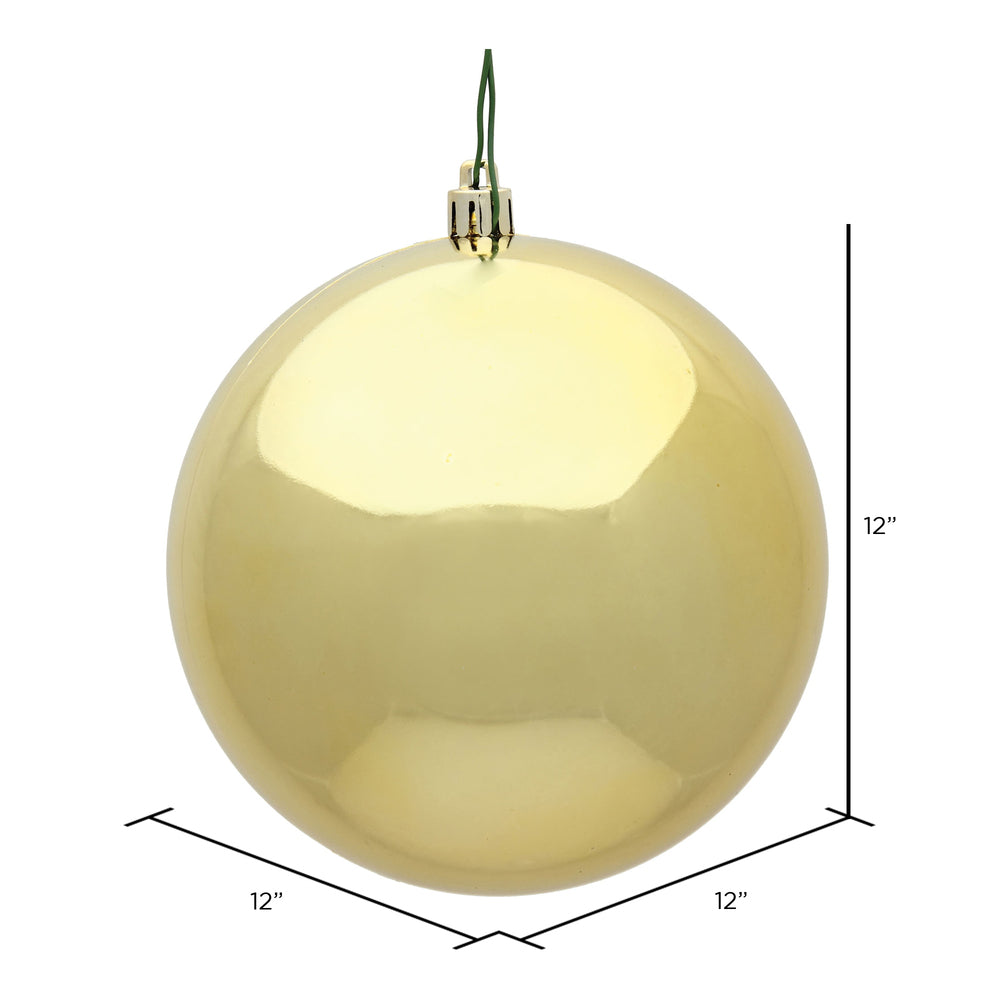 Vickerman 12" Gold Shiny Ball Ornament