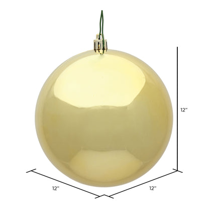 Vickerman 12" Gold Shiny Ball Ornament