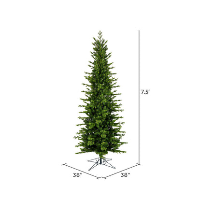 Vickerman 7.5' x 38" Moutauk Pine Artificial Christmas Pencil Tree Unlit
