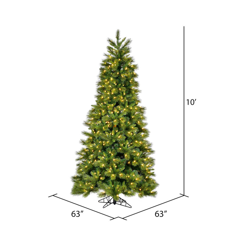 Vickerman 10' x 63" Brighton Pine Artificial Christmas Tree Warm White Dura-lit LED Lights
