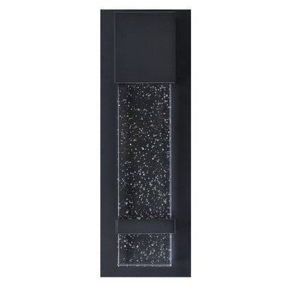 ASD Lighting LED Outdoor Wall Sconce 13" 11.5W 120V CCT Selectable 3000/4000/5000K Dimmable Clear Seeded Glass, Black ETL 2pack