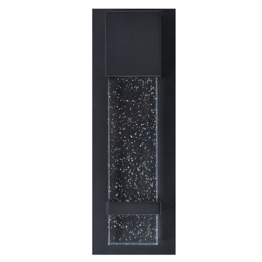 ASD Lighting LED Outdoor Wall Sconce 13" 11.5W 120V CCT Selectable 3000/4000/5000K Dimmable Clear Seeded Glass, Black ETL 2pack