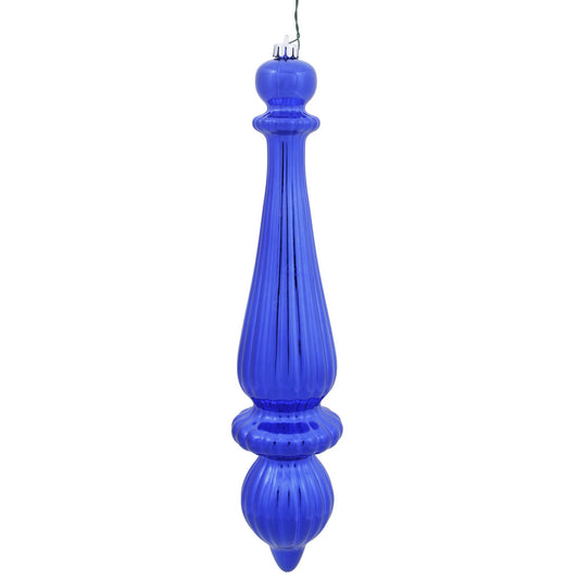Vickerman 14" Cobalt Blue Shiny Finial Drop Christmas Ornament 2 per Bag