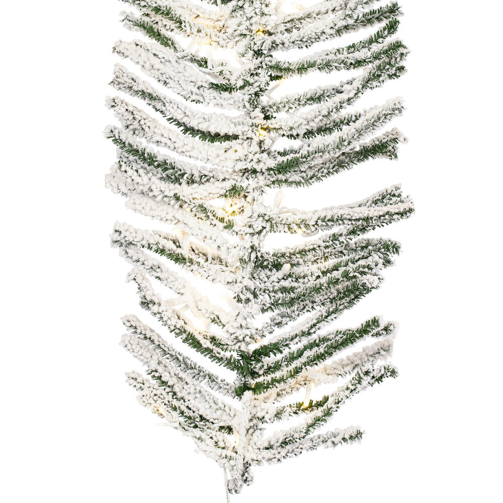 Vickerman 9' x 14" Flocked Pistol Pine Garland with Warm White LED Lights.