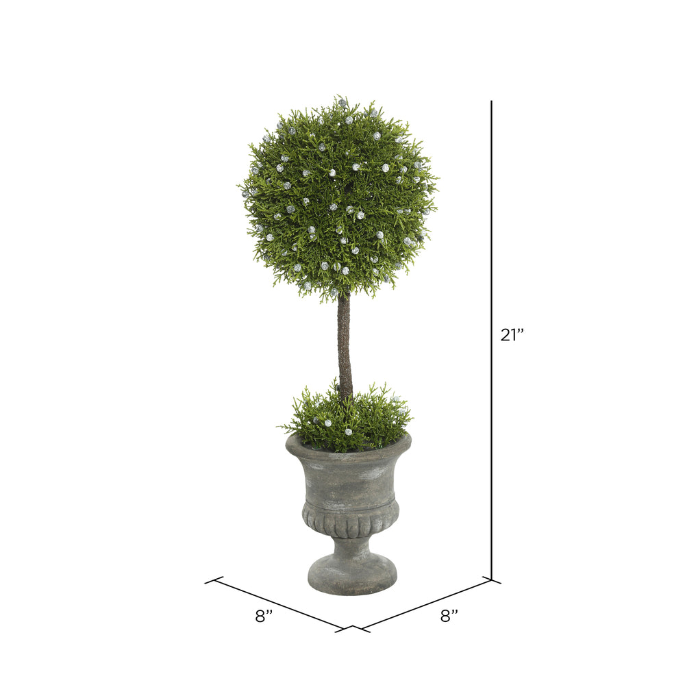 Vickerman 21" Artificial Green Oregon Juniper Topiary.