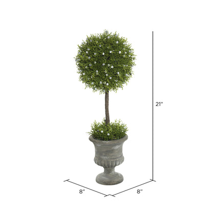 Vickerman 21" Artificial Green Oregon Juniper Topiary.