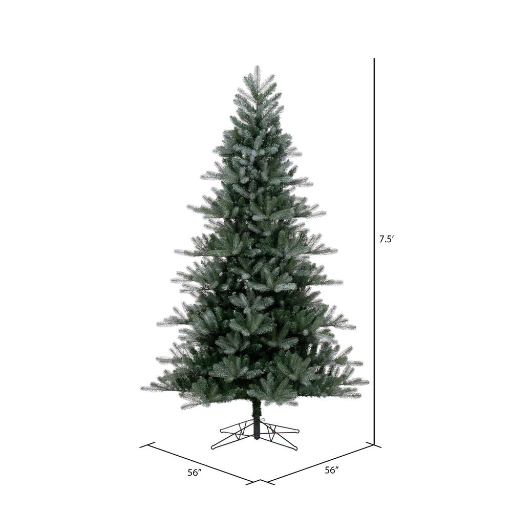 Vickerman 7.5' x 56" Frosted Danbury Spruce Artificial Unlit Christmas Tree.