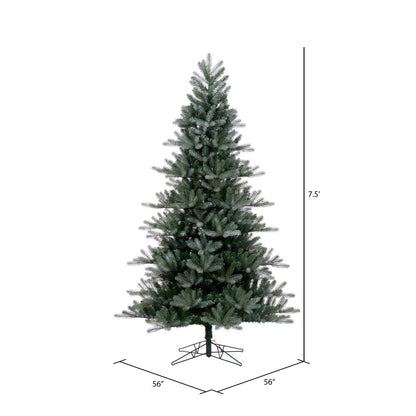 Vickerman 7.5' x 56" Frosted Danbury Spruce Artificial Unlit Christmas Tree.