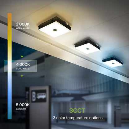 ASD Lighting LED Low-Profile Canopy with Q-base 45W 120-277V 0-10V Dimmable 140Lm/W 3000/4000/5000K Black UL DLC Premium