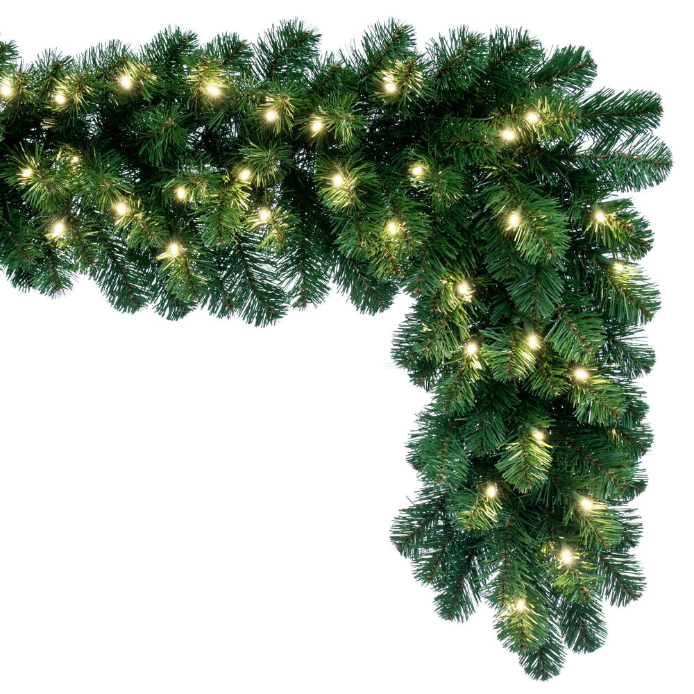 Vickerman 50' Grand Teton Artificial Christmas Garland Warm White LED Mini Lights