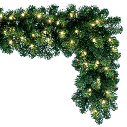 Vickerman 50' Grand Teton Artificial Christmas Garland Warm White LED Mini Lights