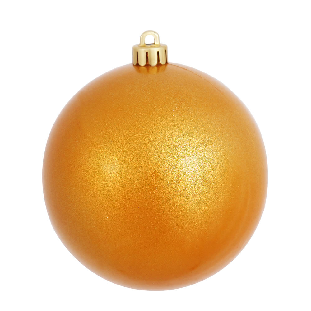 Vickerman 6" Antique Gold Candy Ball Ornament 4 per Bag