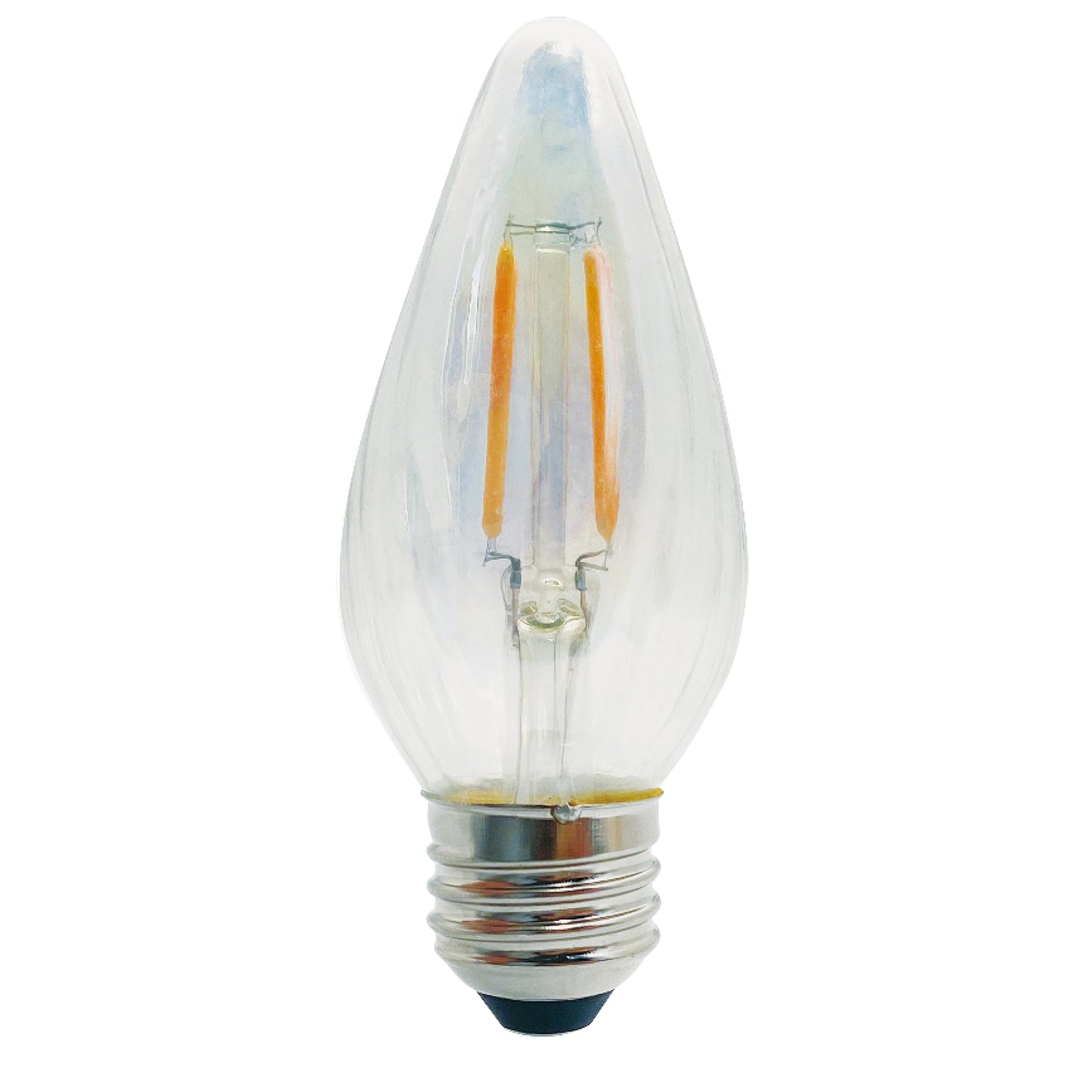 Bulbrite Fiesta 4 Watt Dimmable F15 LED Filament Light Bulb with Clear Iridescent Glass Finish and Medium (E26) Base - 2700K (Warm White Light), 320 Lumens