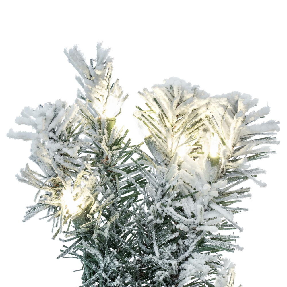 Vickerman 36" Frosted Glacier Pine Artificial Pre-Lit Teardrop with 106 Realistic Frosted Mixed PVC Tips and 50 Dura-Lit® Warm White Mini Lights,