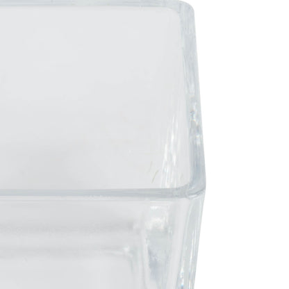 Vickerman 3" Clear Cube Glass Container. Includes four pieces per set.