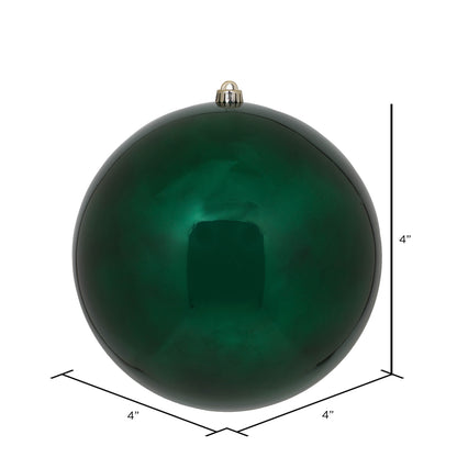 Vickerman 4" Midnight Green Shiny Ball Ornament 6 per Bag