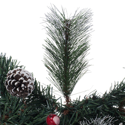 Vickerman 9' Snow Tipped Pine and Berry Artificial Christmas Garland Unlit