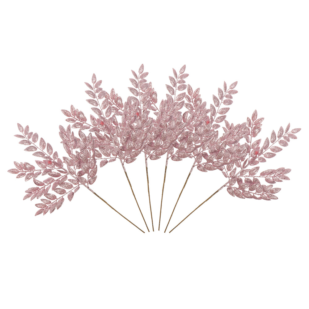 Vickerman 22" Mauve Glitter Honey Locust Artificial Christmas Spray. Includes 6 sprays per pack..