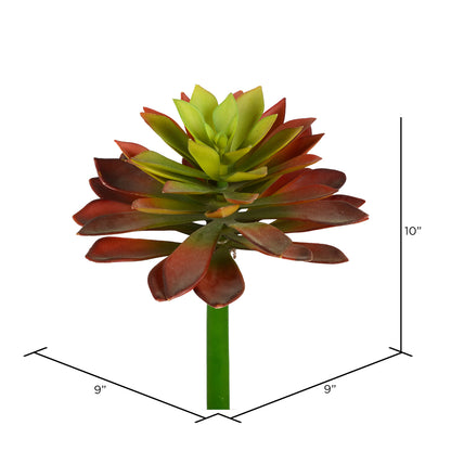 Vickerman 10" Artificial Red and Green Succulent Stem Pack of 2