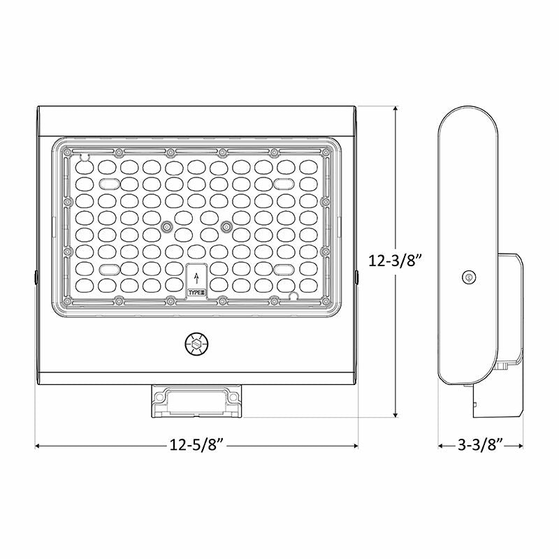 Westgate Flood/Area Light,T 480V, Outdoor Lighting, 80W/100W/150W, 145 Lumens/W, 30K/40K/50K, Bronze 0~10V Dimmable