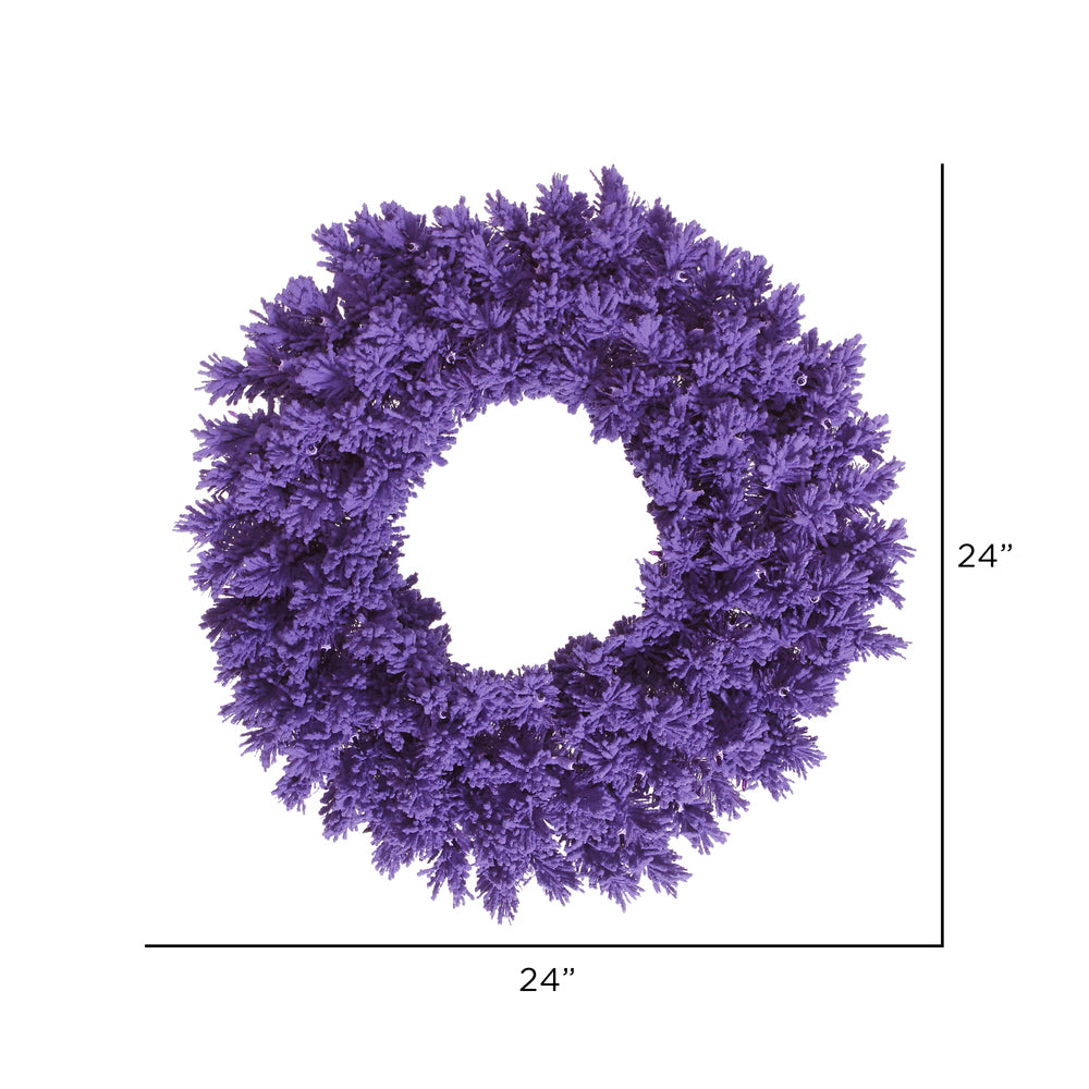 Vickerman 24" Flocked Purple Fir Artificial Christmas Wreath Unlit