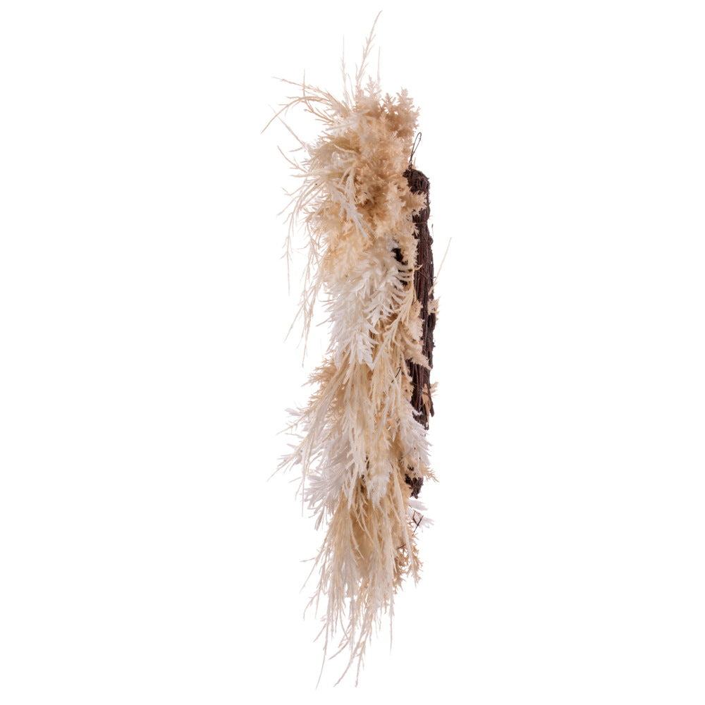 Vickerman 23.5" Beige Artificial Fern and Mini Leaves Wreath.