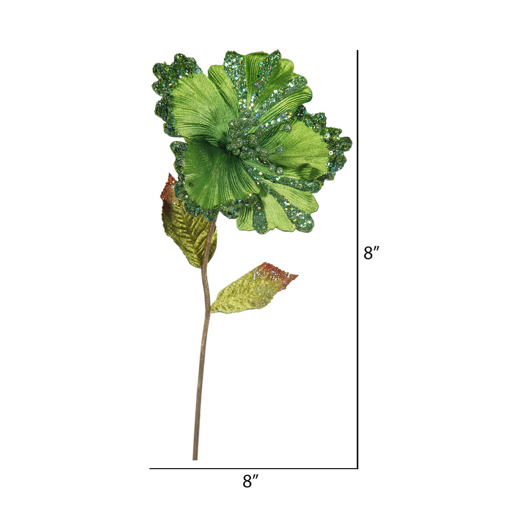 Vickerman 23" Lime Hibiscus Artificial Christmas Pick 3 per Bag