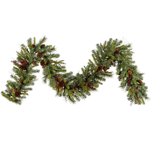 Vickerman 9' Cibola Mixed Berry Artificial Christmas Garland Unlit
