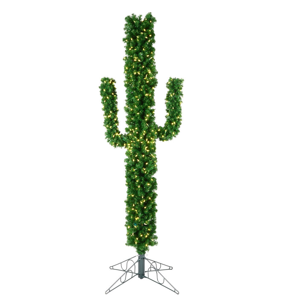 Vickerman 7.5' Cactus Pine Artificial Christmas Tree Warm White Dura-Lit LED Lights