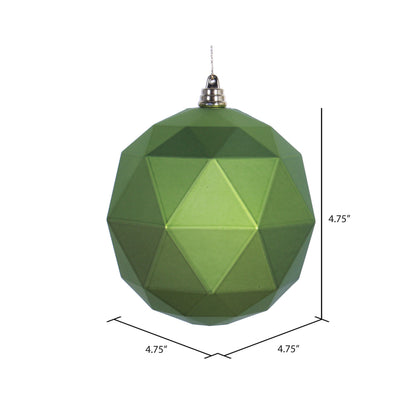 Vickerman 4.75" Lime Matte Geometric Ball Ornament 4 per bag