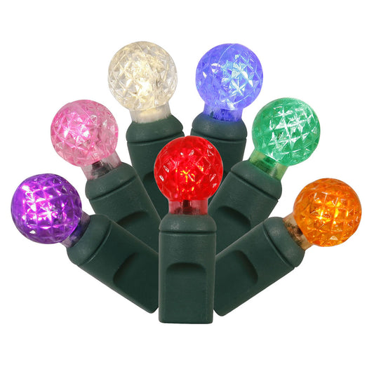 Vickerman 100 Multi-Colored G12 LED Single Mold Light on Green Wire 34' Christmas Light Strand