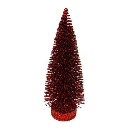 Vickerman 7"-9"-11" Burgundy Glitter Oval Pine Artificial Christmas Tree Set of 3