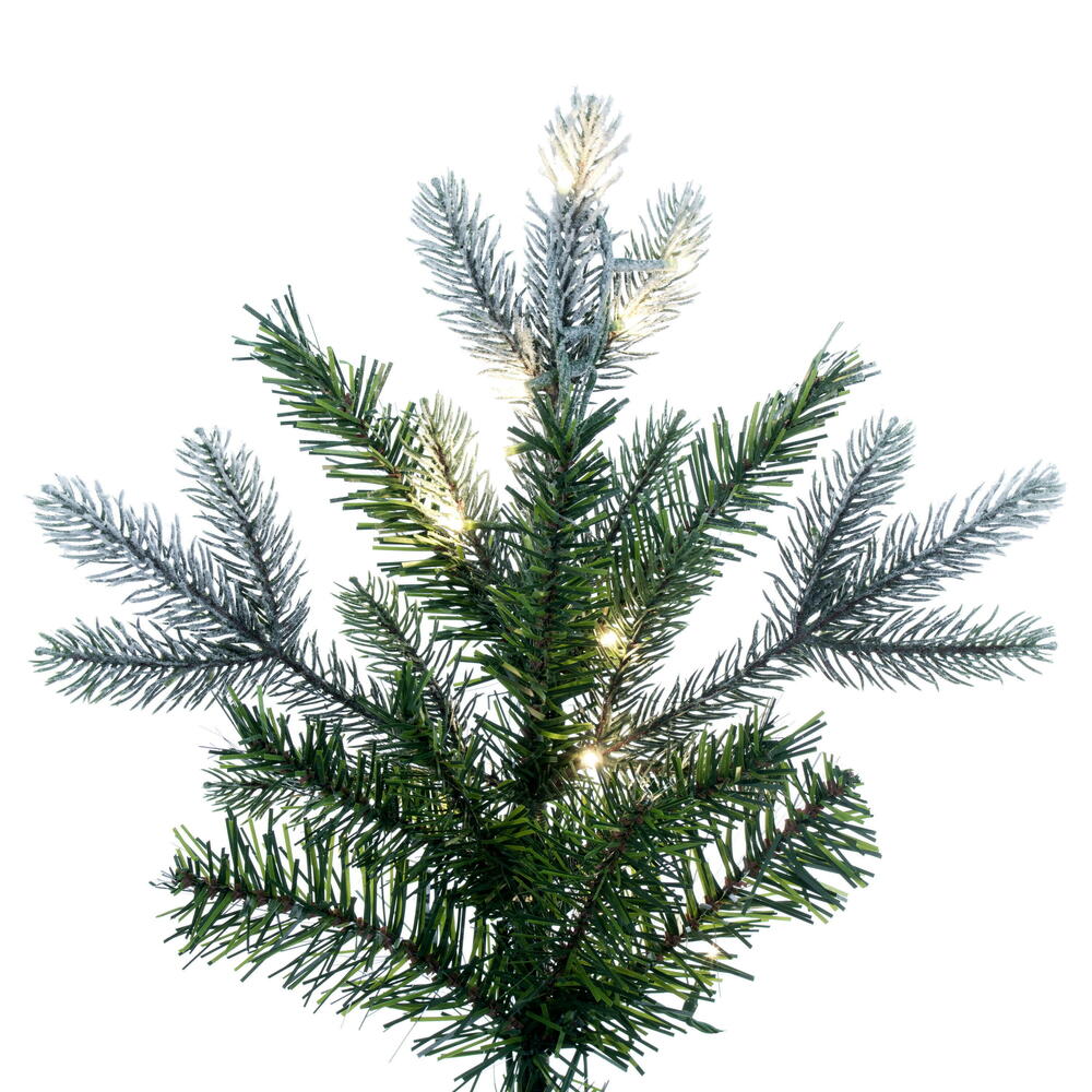 Vickerman 7.5' x 44" Frosted Douglas Fir Artificial Pre-Lit Christmas Tree Warm White 3mm LED Lights.
