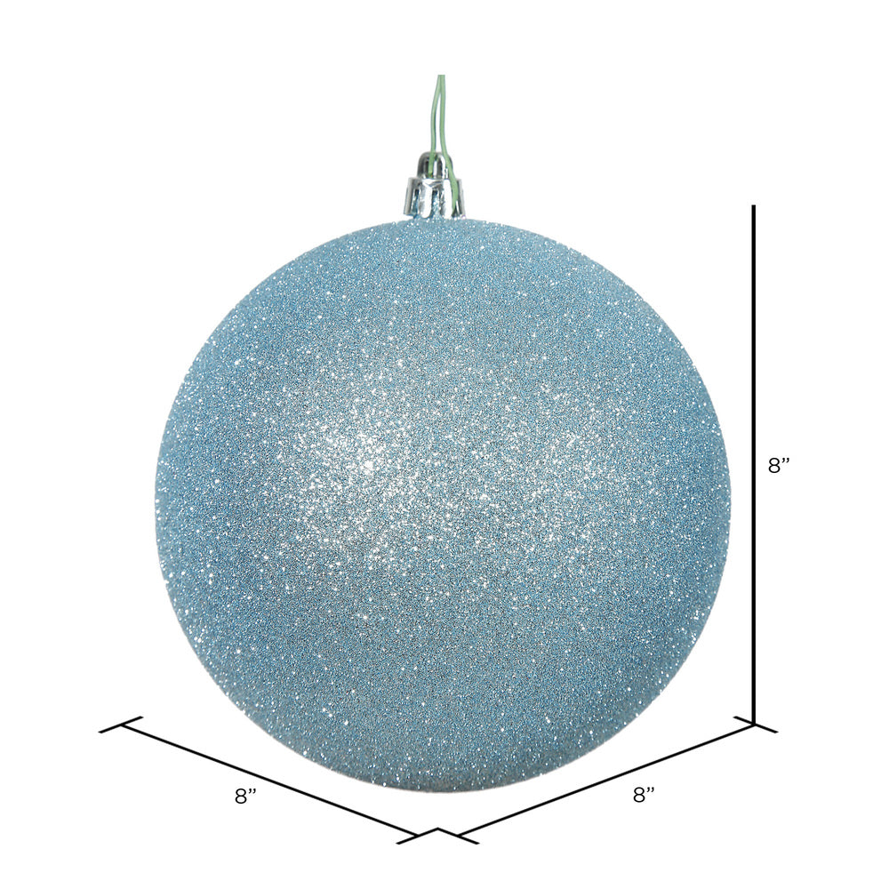 Vickerman 8" Baby Blue Glitter Ball Ornament