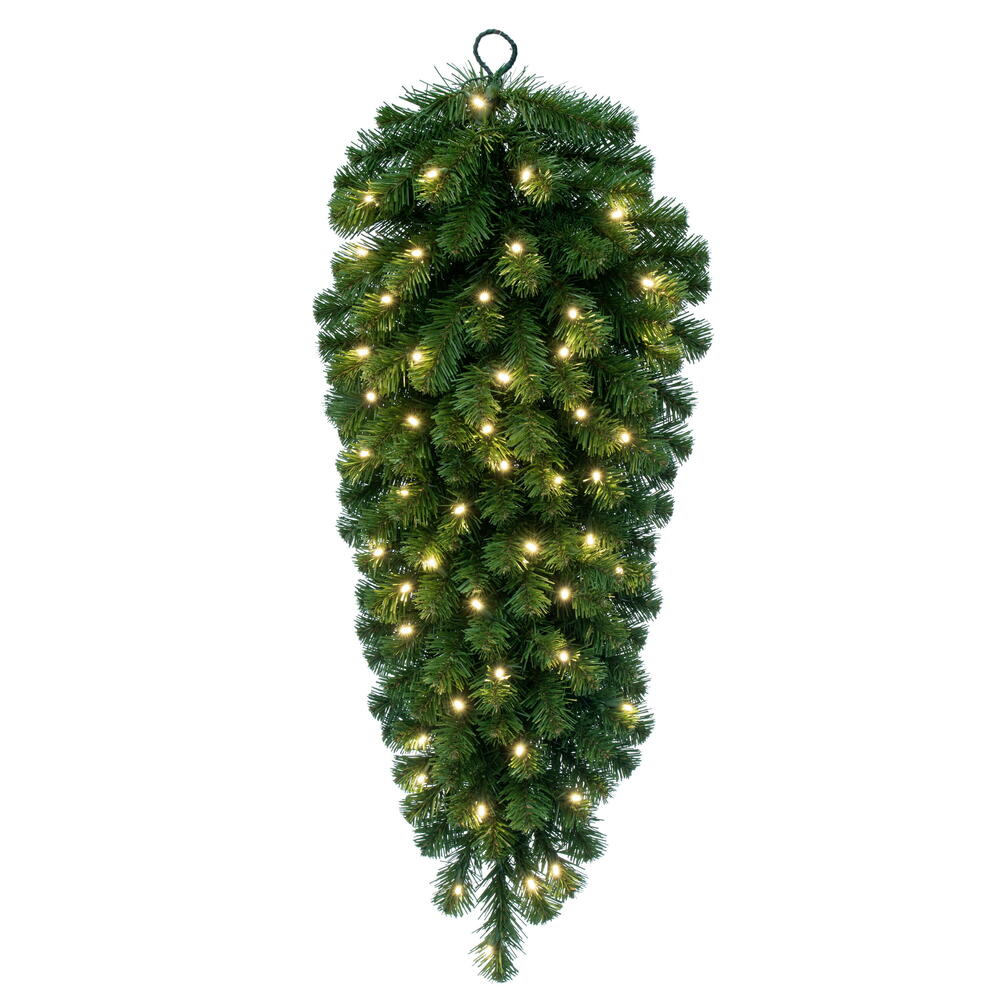 Vickerman 48" Deluxe Sequoia Pine Artificial Pre-Lit Teardrop with 100 Warm White Single Mold 5mm Wide Angle Lights and 193 Realistic PVC Tips and Heavy Duty .22 Gauge Wire