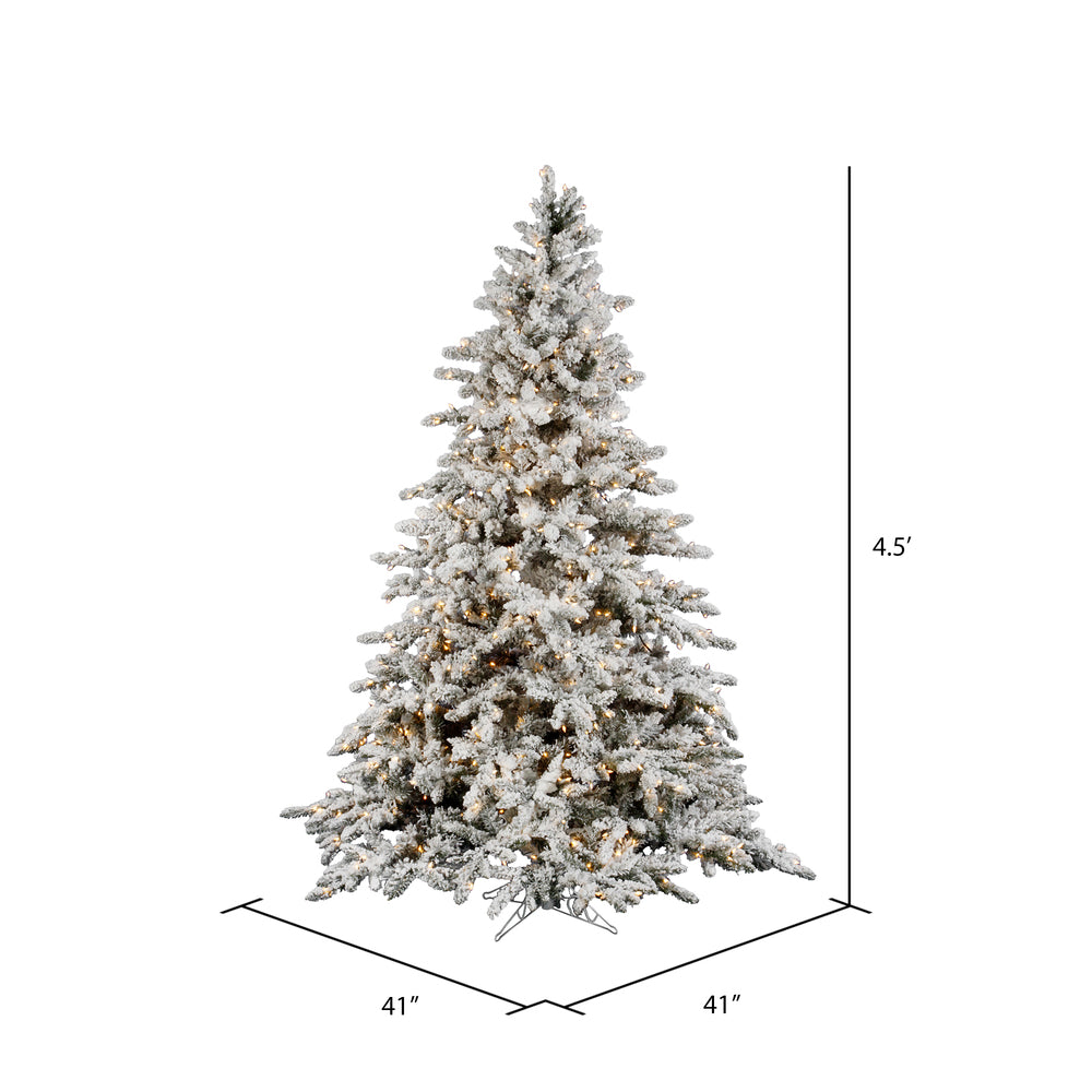 Vickerman 4.5' Flocked Utica Fir Artificial Christmas Tree Clear Lights