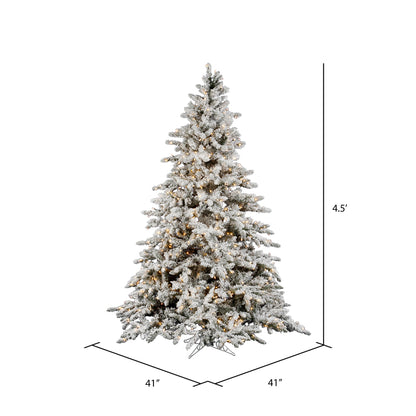 Vickerman 4.5' Flocked Utica Fir Artificial Christmas Tree Clear Lights