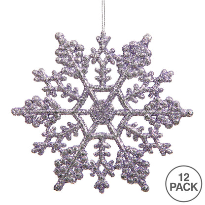 Vickerman 8" Lavender Glitter Snowflake Christmas Ornament 12 per Box