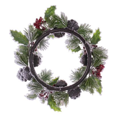 Vickerman 12" Artificial Frosted Berry Pinecone and Pine Wreath