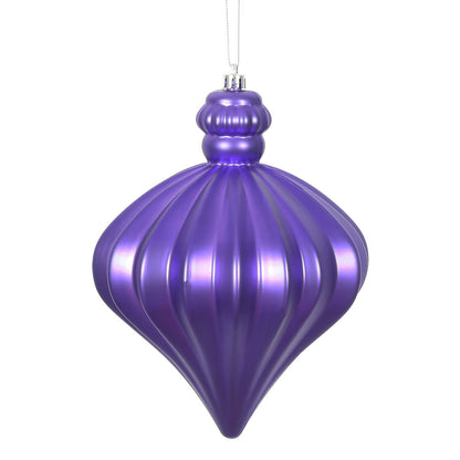 Vickerman 6" Purple Matte Onion Drop Christmas Ornament 4 per pack