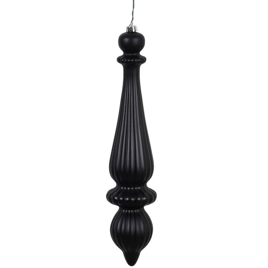 Vickerman 14" Black Matte Finial Drop Ornament Pack of 2