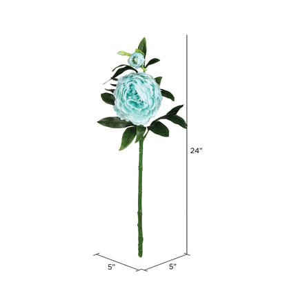 Vickerman 24" Artificial Blue Peony Bush 3/pk