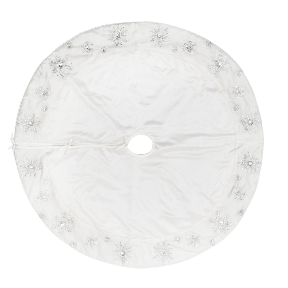 Vickerman 52" White Snowflake Christmas Tree Skirt