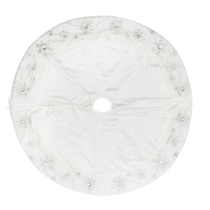Vickerman 52" White Snowflake Christmas Tree Skirt