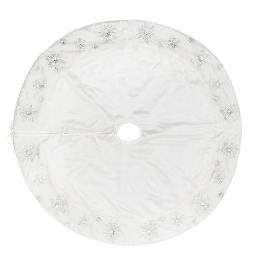 Vickerman 52" White Snowflake Christmas Tree Skirt