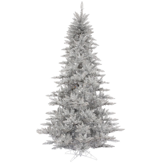 Vickerman 10' Silver Tinsel Fir Artificial Christmas Tree Unlit
