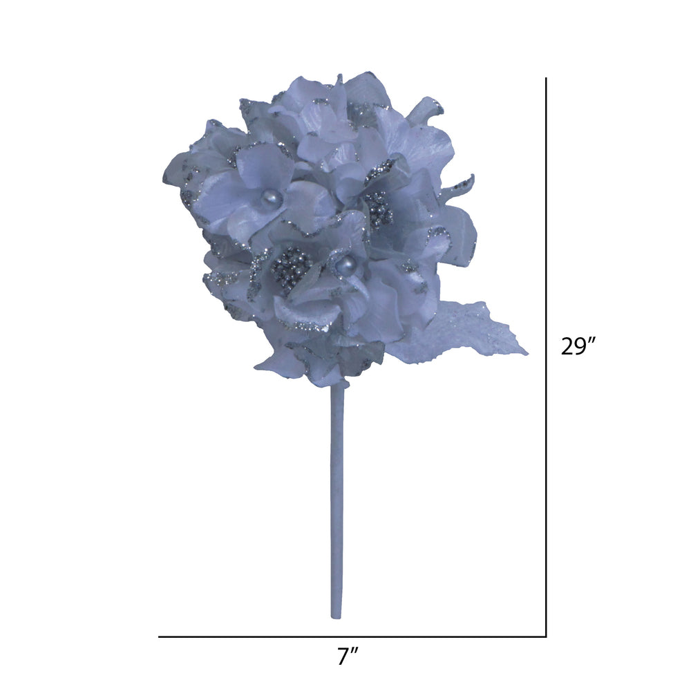 Vickerman 29" White Velvet Hydrangea Artificial Christmas Pick