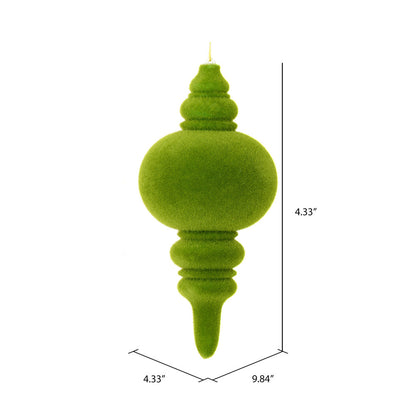 Vickerman 10" Green Flocked Finial Ornament Pack of 3